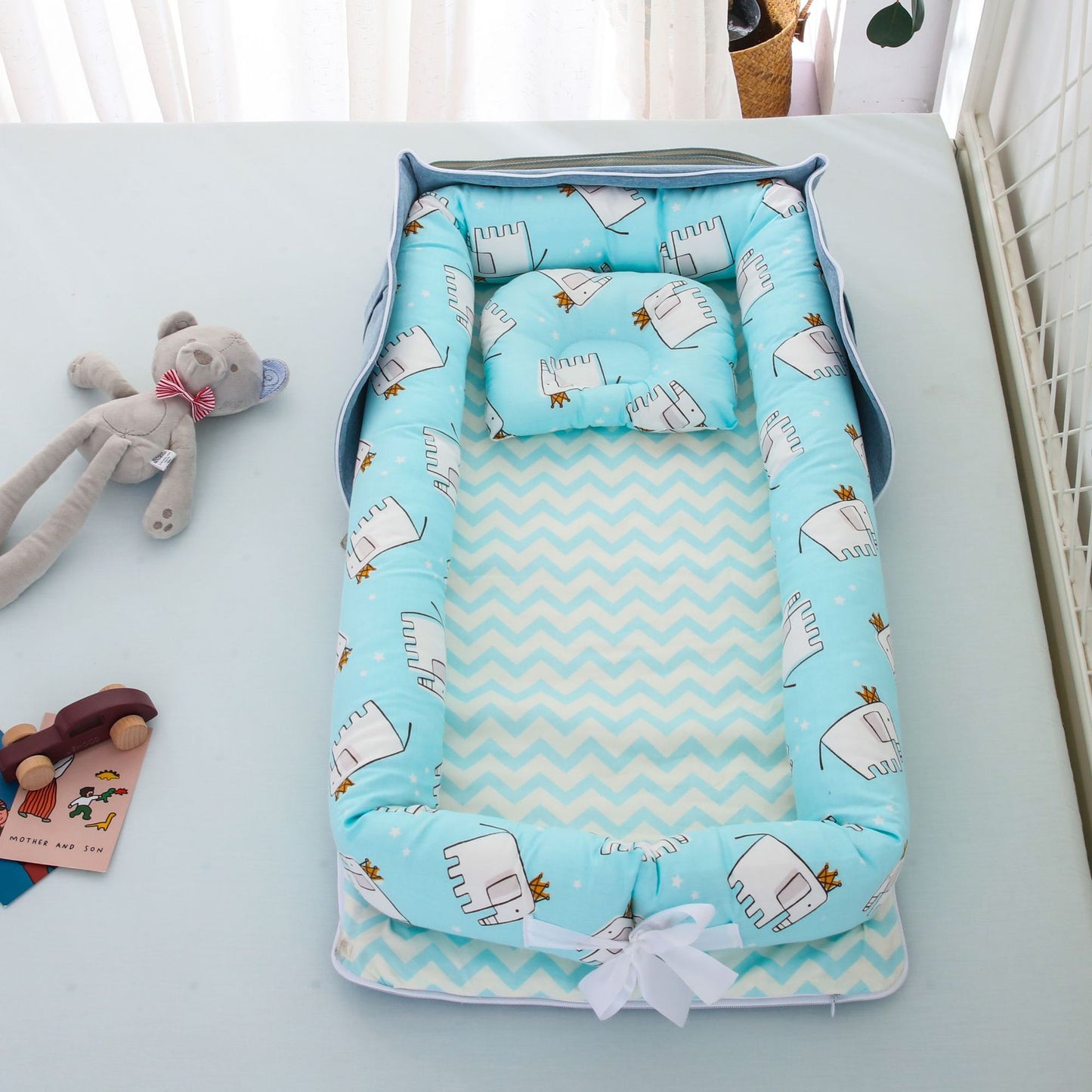 🌿 Cotton Portable Foldable Baby Bed 🛏️