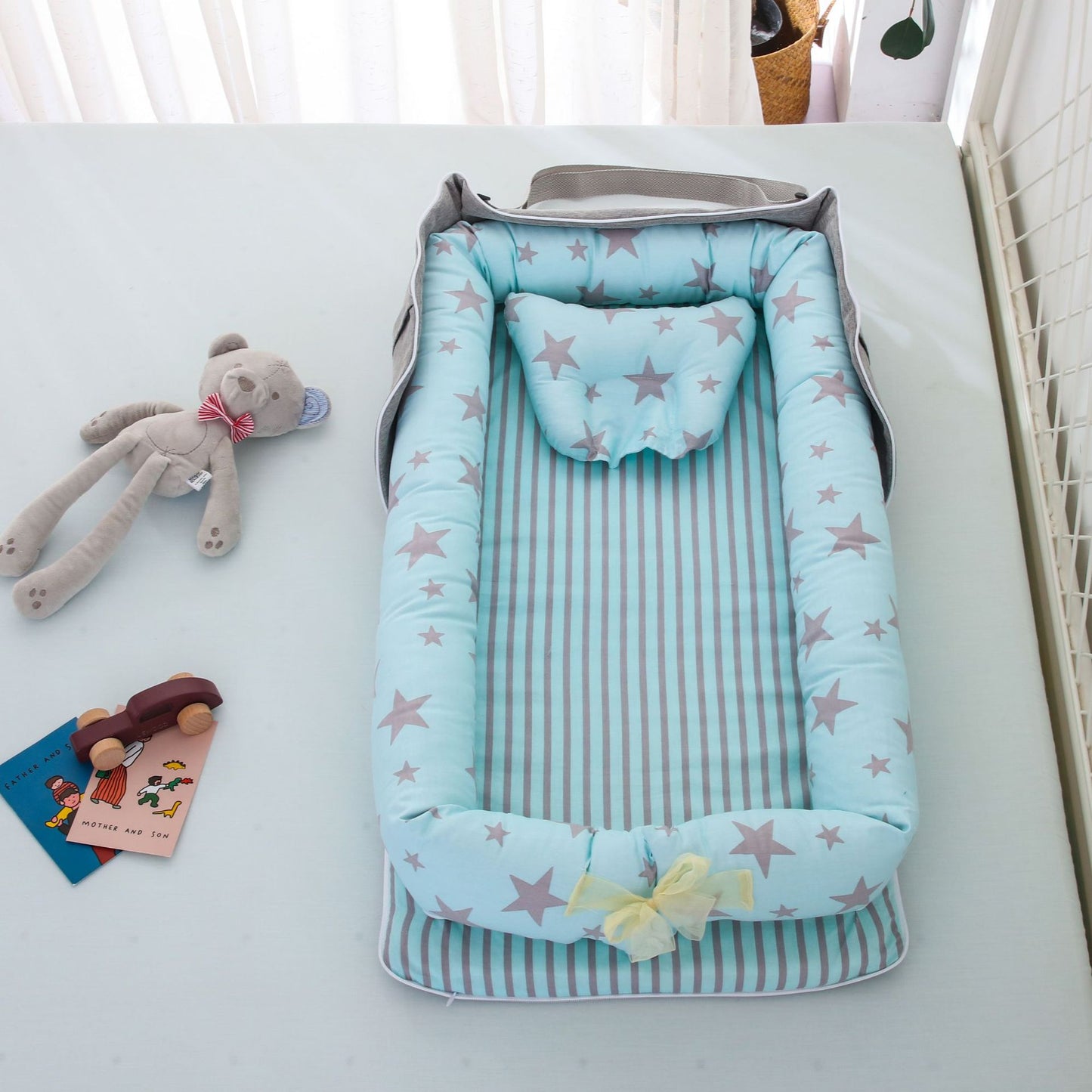 🌿 Cotton Portable Foldable Baby Bed 🛏️