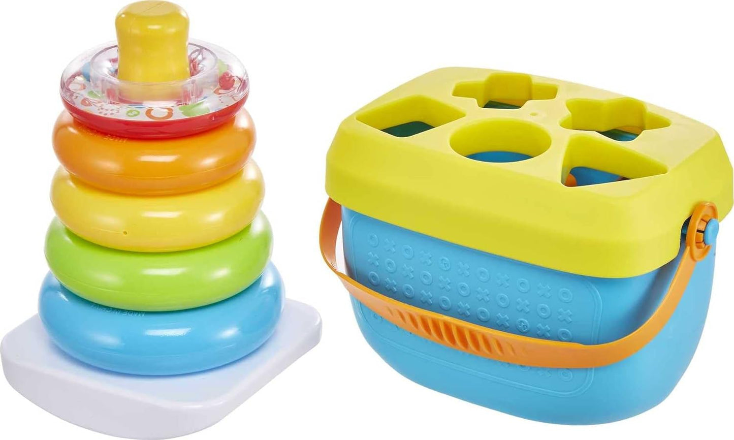 Fisher-Price Baby Stacking Toy Rock-A-Stack, Roly-Poly Base With 5 Colorful Rings For Ages 6+ Months