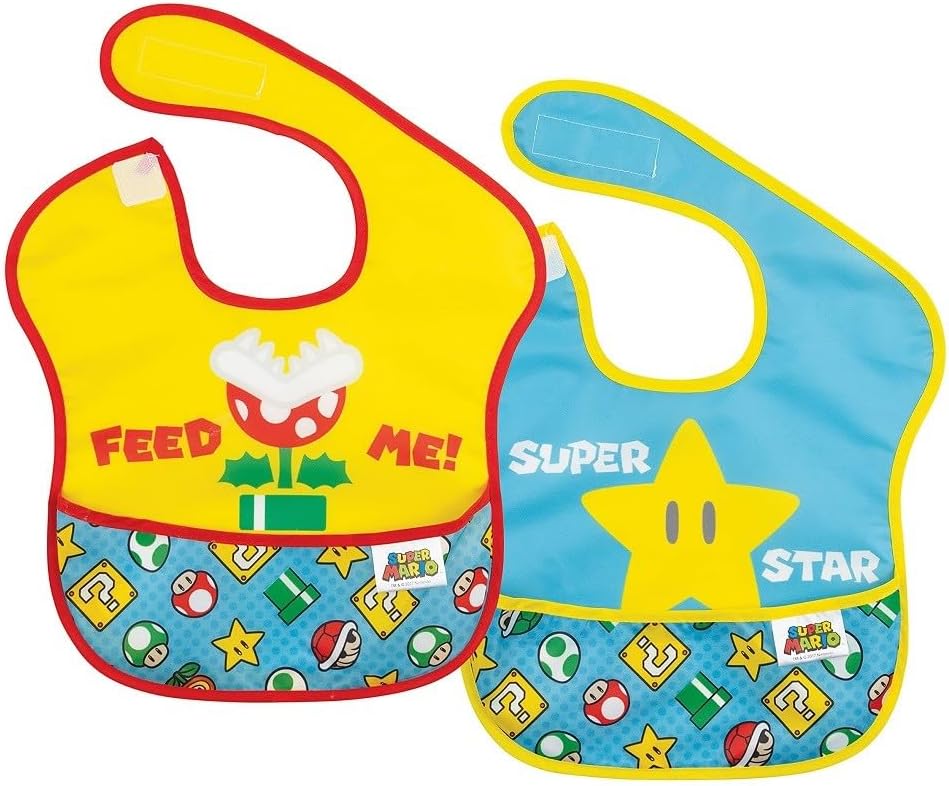 Bumkins Bibs for Girl or Boy, SuperBib Baby and Toddler for 6-24 Months, Essential Must Have for Eating, Feeding Supplies…