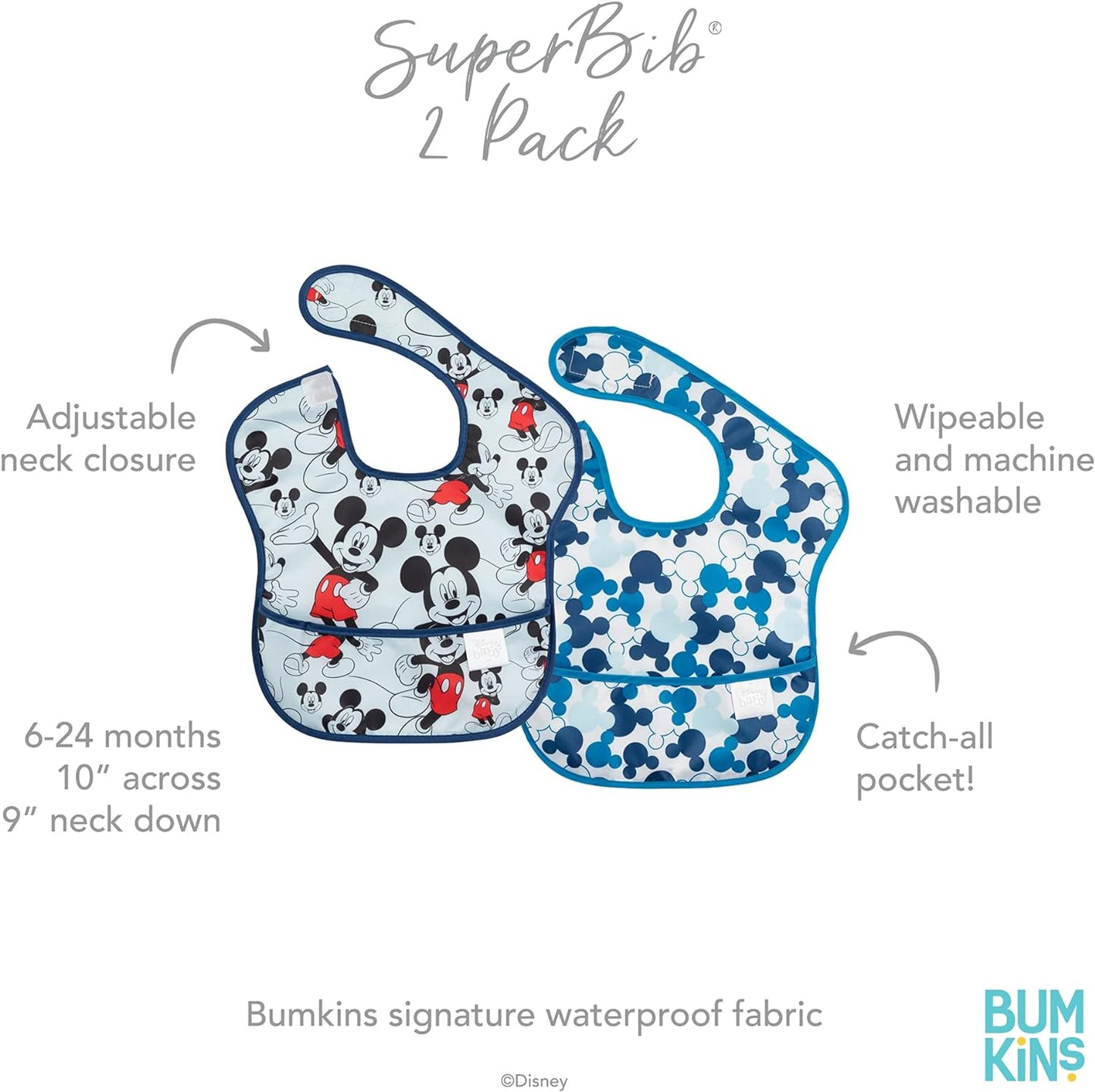 Bumkins Bibs for Girl or Boy, SuperBib Baby and Toddler for 6-24 Months, Essential Must Have for Eating, Feeding Supplies…