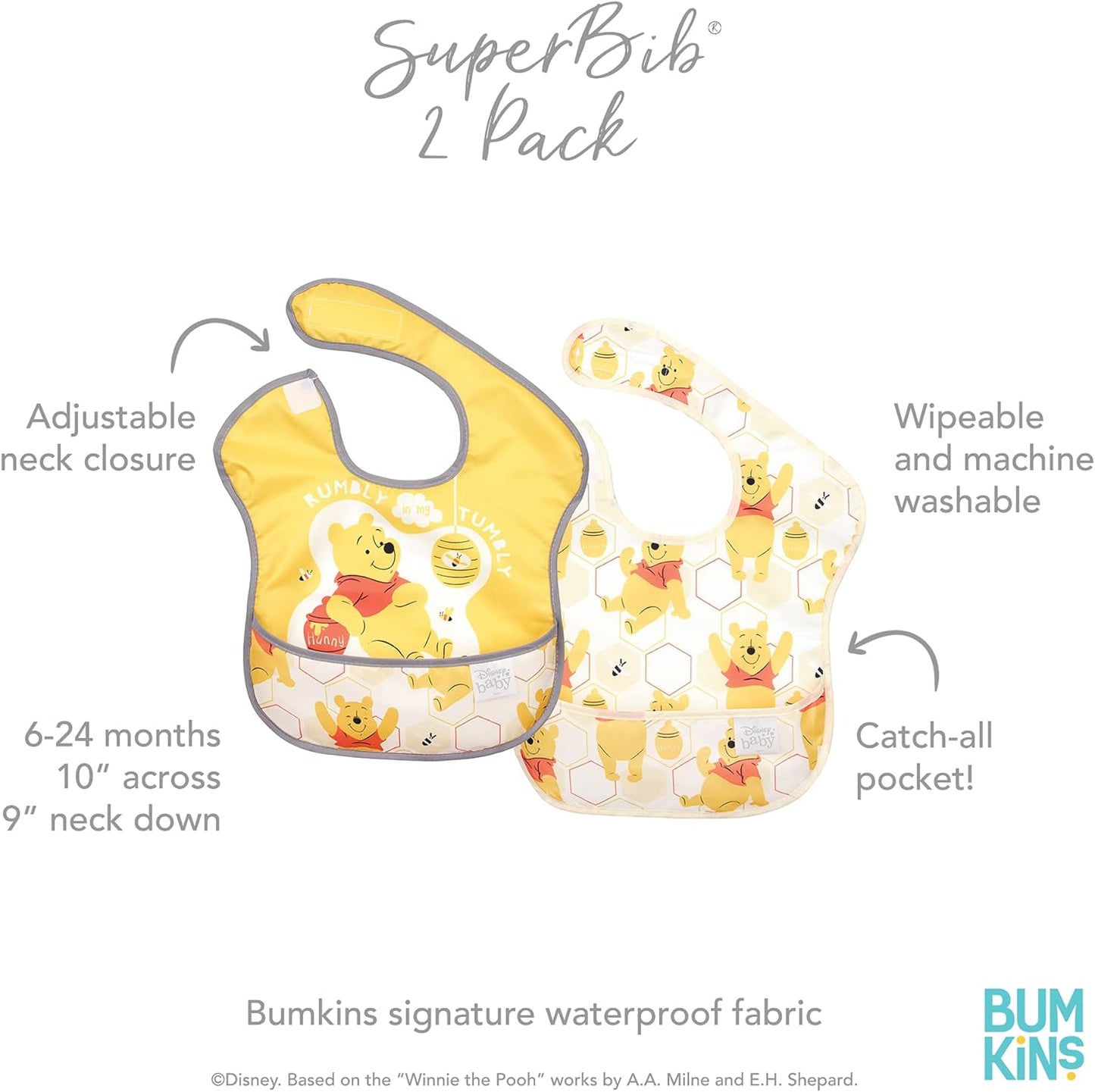 Bumkins Bibs for Girl or Boy, SuperBib Baby and Toddler for 6-24 Months, Essential Must Have for Eating, Feeding Supplies…