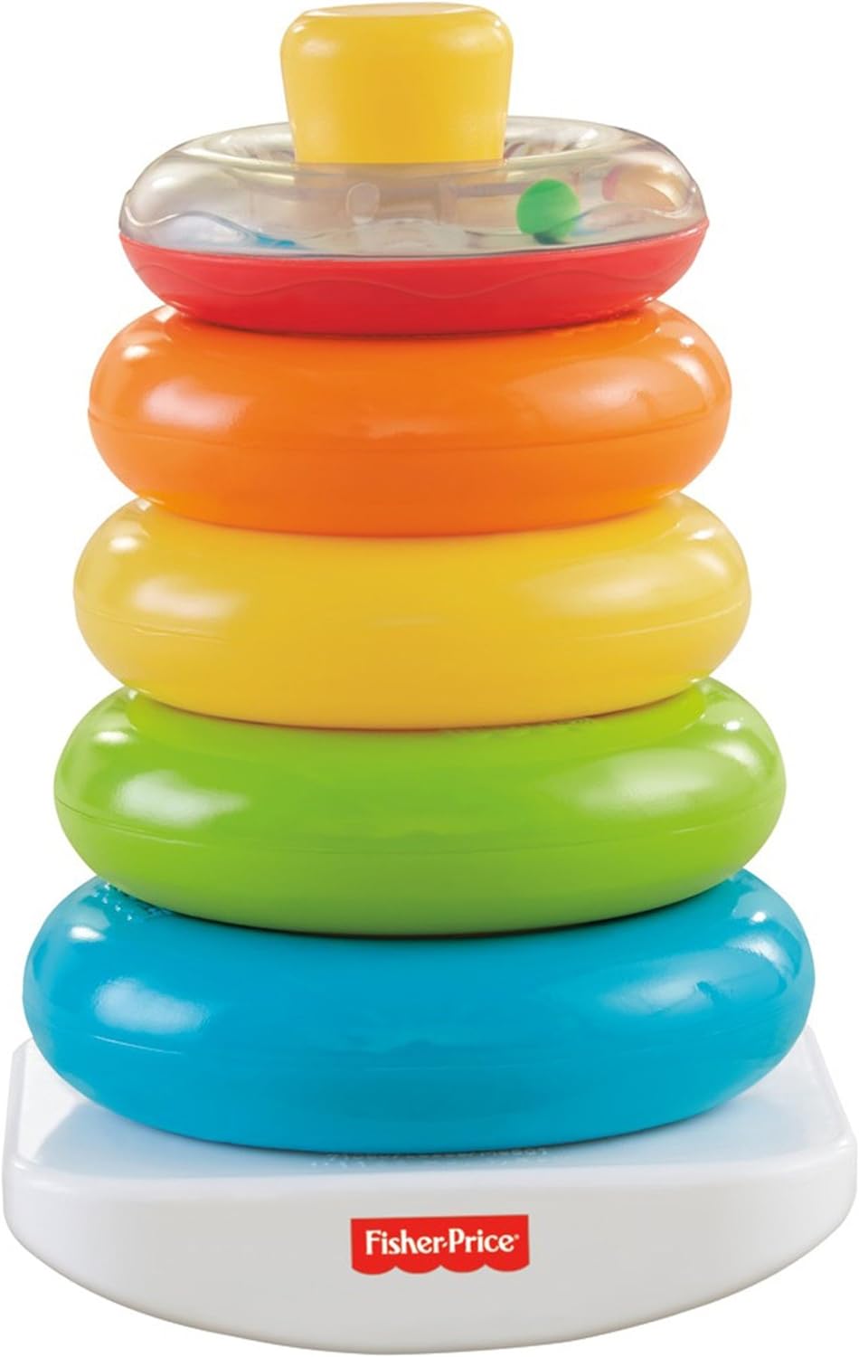 Fisher-Price Baby Stacking Toy Rock-A-Stack, Roly-Poly Base With 5 Colorful Rings For Ages 6+ Months