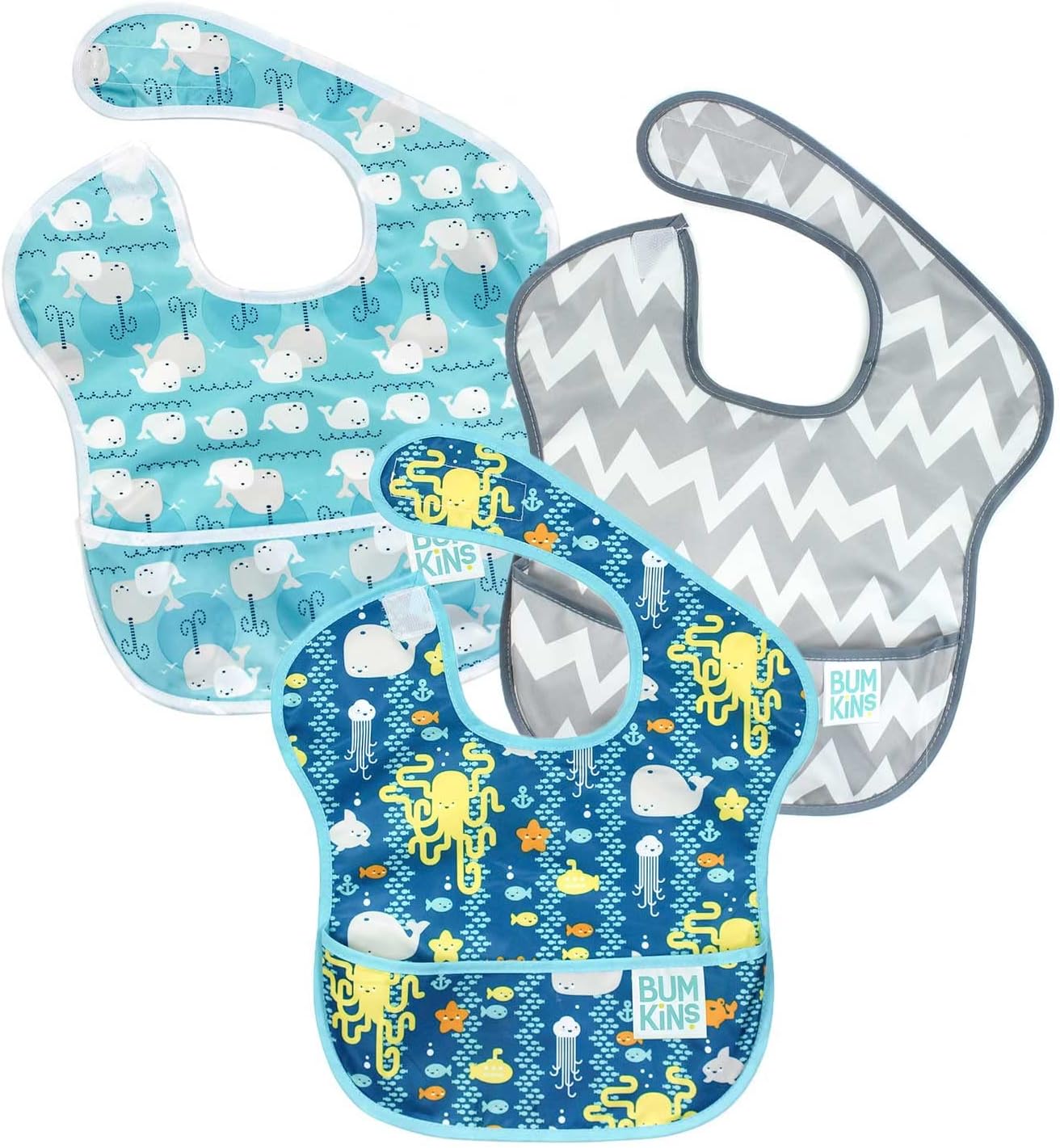 Bumkins Bibs for Girl or Boy, SuperBib Baby and Toddler for 6-24 Months, Essential Must Have for Eating, Feeding Supplies…