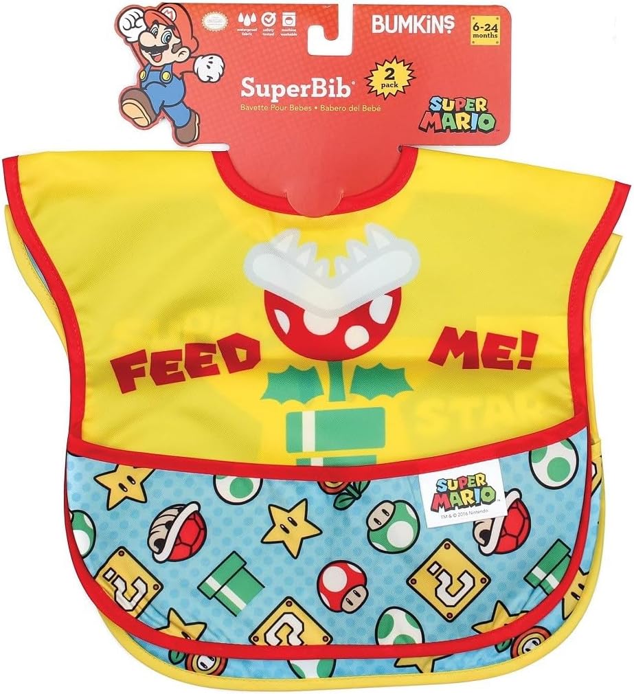 Bumkins Bibs for Girl or Boy, SuperBib Baby and Toddler for 6-24 Months, Essential Must Have for Eating, Feeding Supplies…