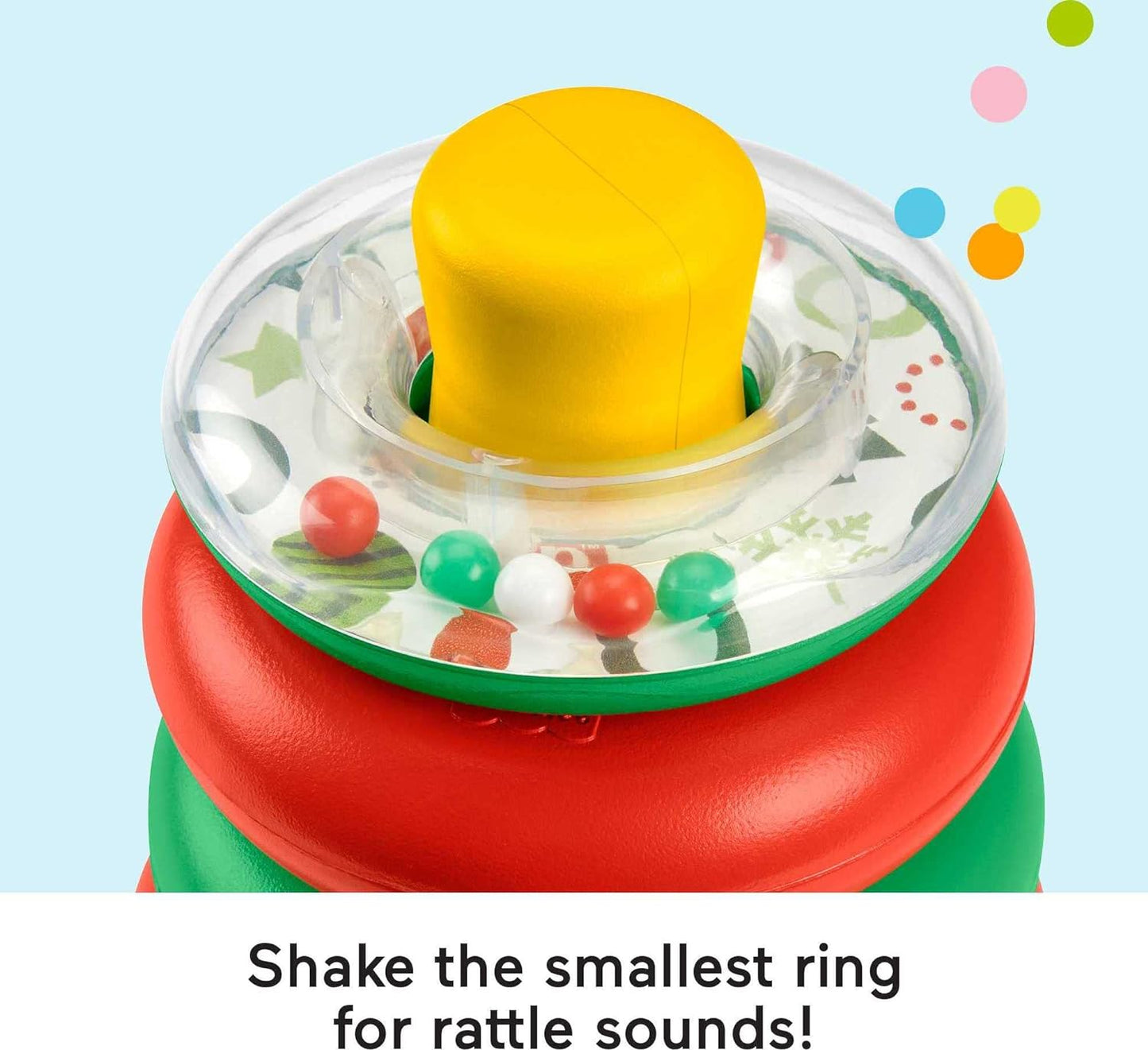 Fisher-Price Baby Stacking Toy Rock-A-Stack, Roly-Poly Base With 5 Colorful Rings For Ages 6+ Months