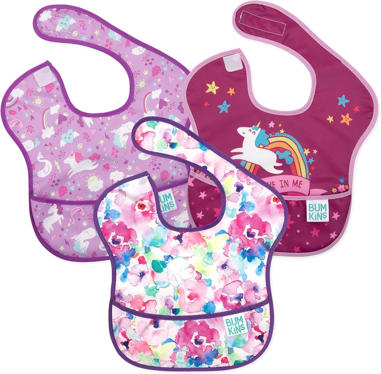 Bumkins Bibs for Girl or Boy, SuperBib Baby and Toddler for 6-24 Months, Essential Must Have for Eating, Feeding Supplies…