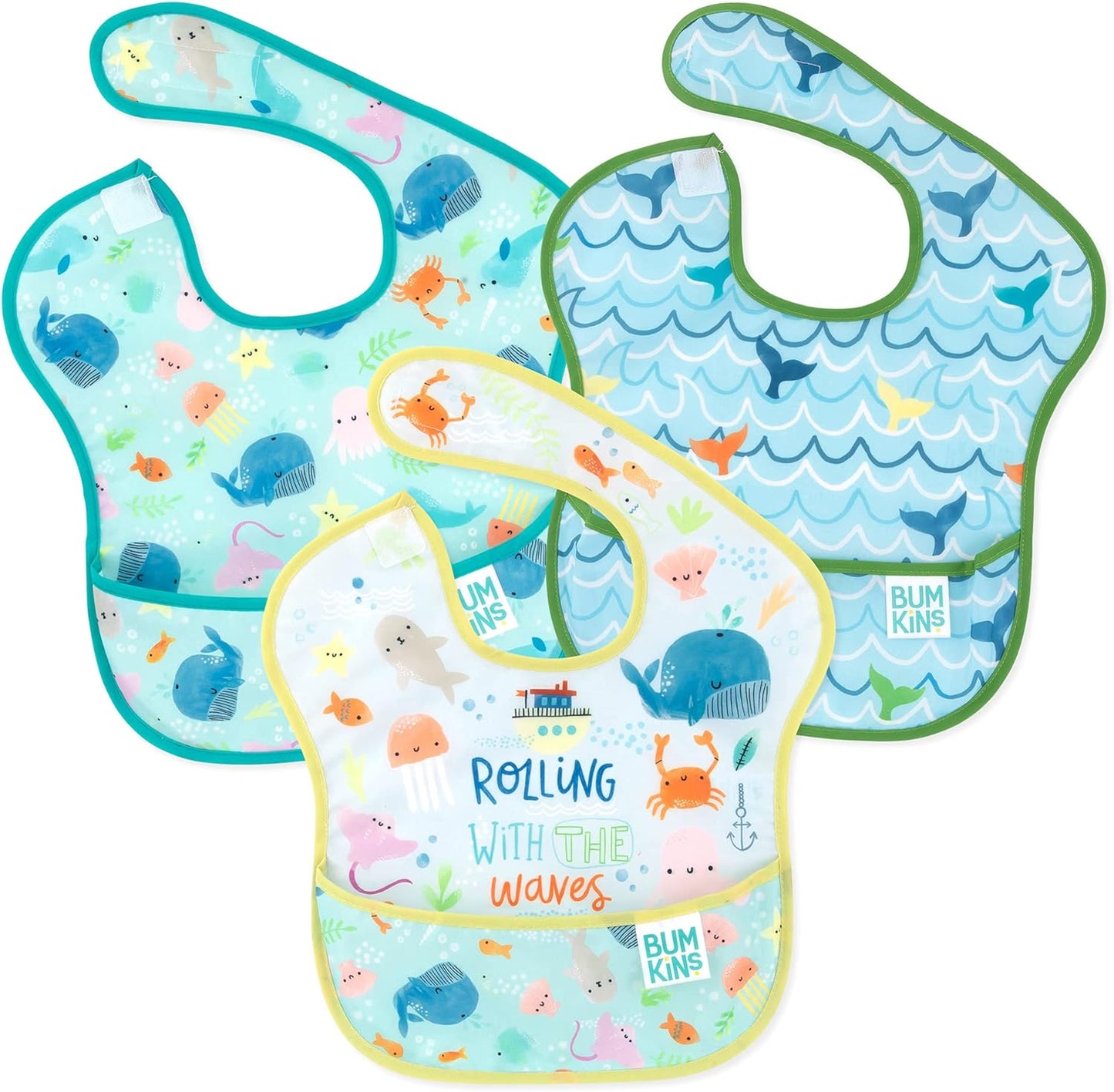 Bumkins Bibs for Girl or Boy, SuperBib Baby and Toddler for 6-24 Months, Essential Must Have for Eating, Feeding Supplies…