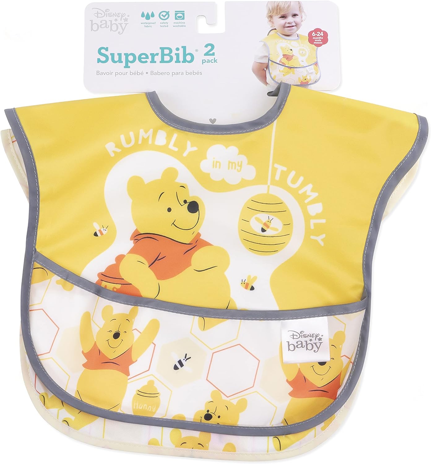 Bumkins Bibs for Girl or Boy, SuperBib Baby and Toddler for 6-24 Months, Essential Must Have for Eating, Feeding Supplies…