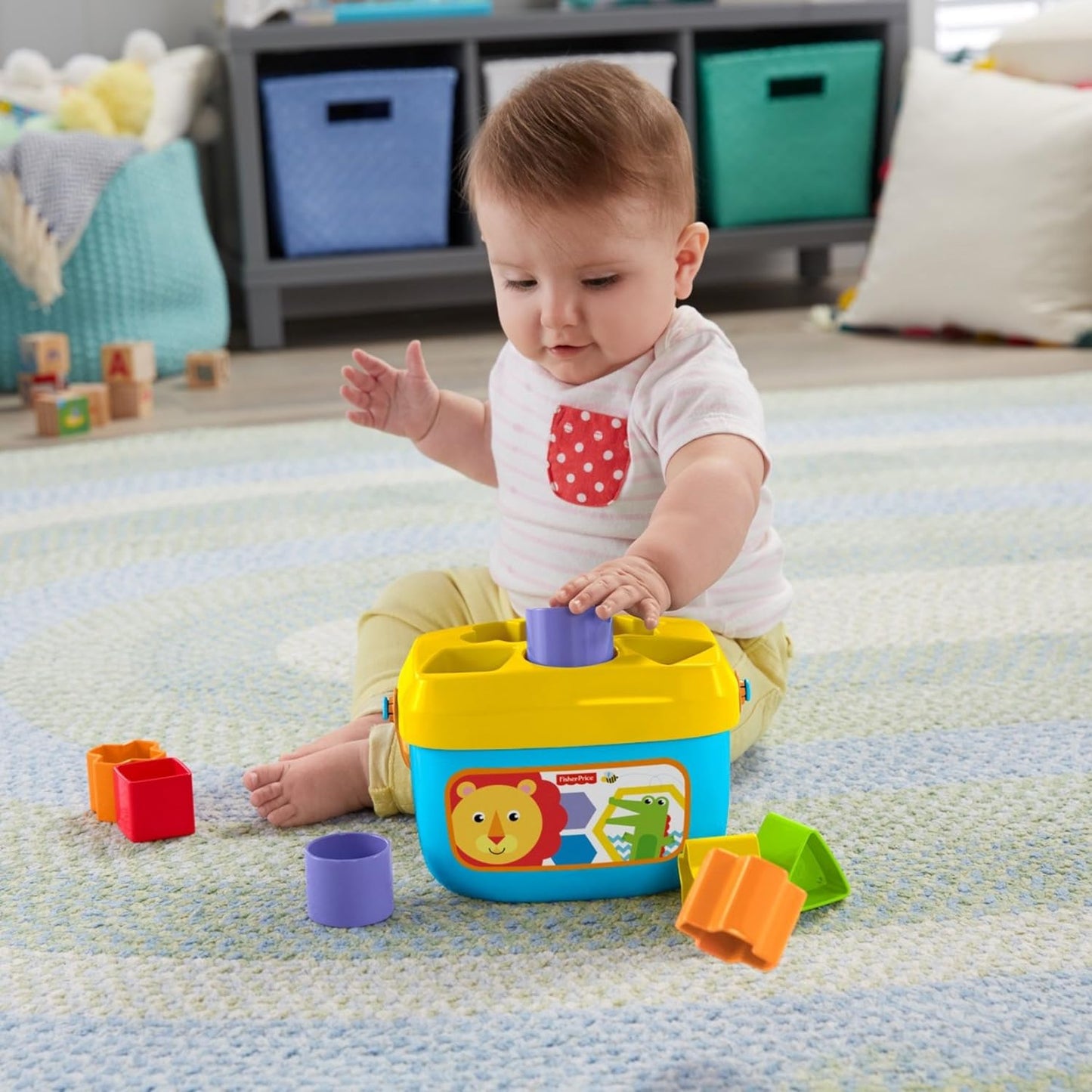 Fisher-Price Baby Stacking Toy Rock-A-Stack, Roly-Poly Base With 5 Colorful Rings For Ages 6+ Months