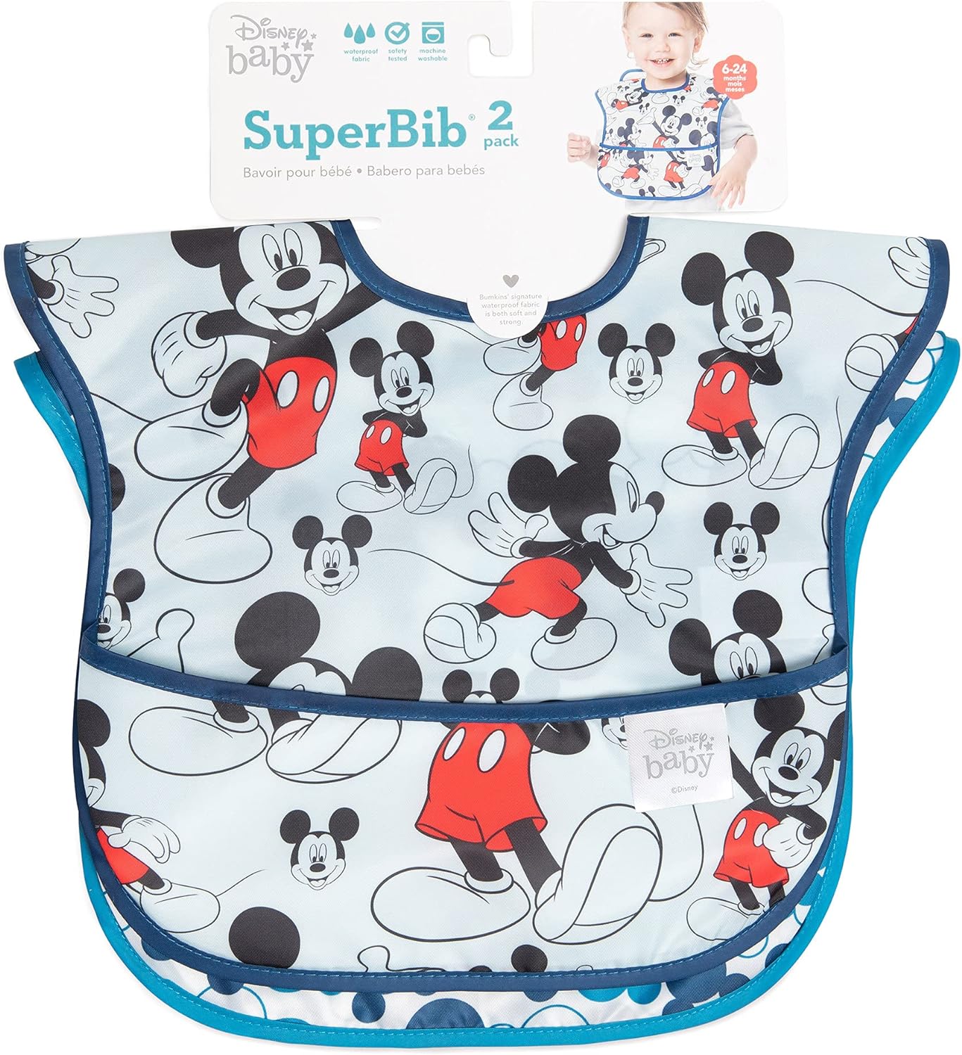 Bumkins Bibs for Girl or Boy, SuperBib Baby and Toddler for 6-24 Months, Essential Must Have for Eating, Feeding Supplies…